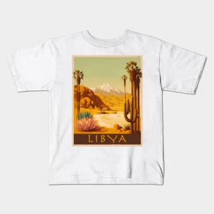 Libya Desert Vintage Travel Art Poster Kids T-Shirt